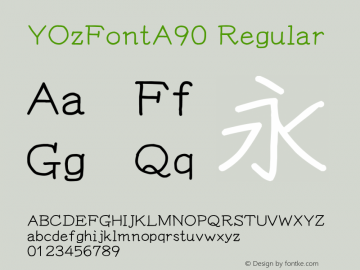 YOzFontA90 Regular Version 13.0 Font Sample