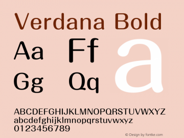 Verdana Bold Version 5.01x Font Sample