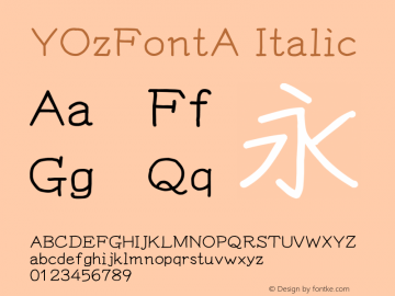 YOzFontA Italic Version 13.0图片样张