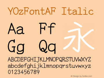 YOzFontAF Italic Version 13.0图片样张