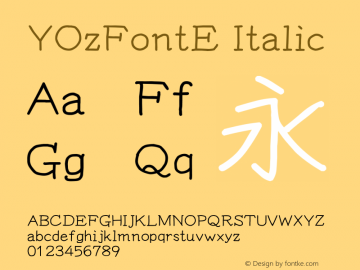 YOzFontE Italic Version 13.0图片样张