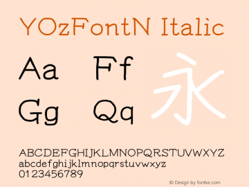 YOzFontN Italic Version 13.0图片样张
