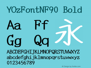 YOzFontNF90 Bold Version 13.0 Font Sample