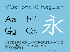 YOzFont90 Regular Version 13.0 Font Sample