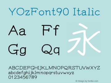 YOzFont90 Italic Version 13.0图片样张