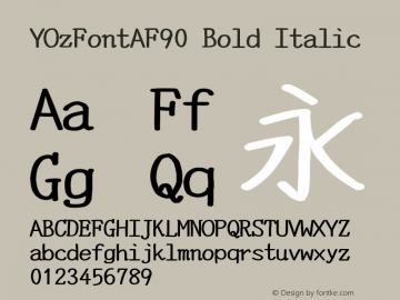 YOzFontAF90 Bold Italic Version 13.0图片样张