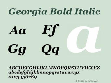 Georgia Bold Italic Version 5.00x-1图片样张