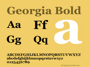 Georgia Bold Version 5.10 CH Font Sample