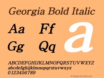 Georgia Bold Italic Version 5.00x-4图片样张