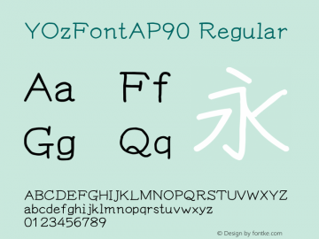 YOzFontAP90 Regular Version 13.00 Font Sample