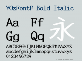 YOzFontF Bold Italic Version 13.00图片样张