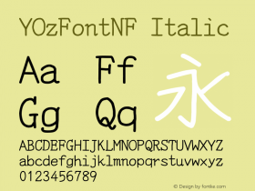 YOzFontNF Italic Version 13.00图片样张