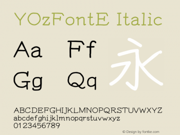 YOzFontE Italic Version 13.00图片样张