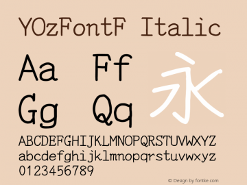 YOzFontF Italic Version 13.00图片样张