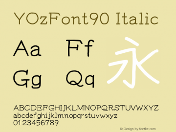 YOzFont90 Italic Version 13.00图片样张