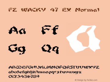 FZ WACKY 47 EX Normal 1.000 Font Sample