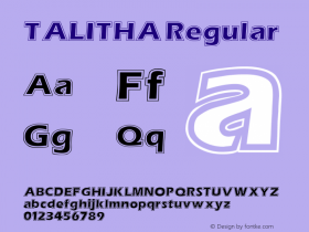 TALITHA Regular Altsys Fontographer 3.5  3/17/97 Font Sample