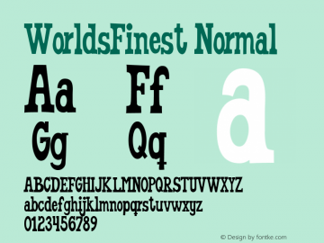 WorldsFinest Normal Macromedia Fontographer 4.1.5 97‐08‐11图片样张