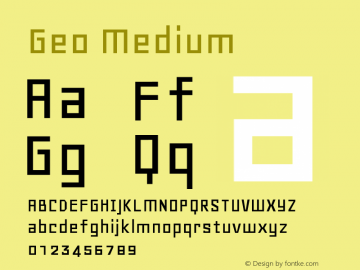 Geo Medium Version 001.1 Font Sample