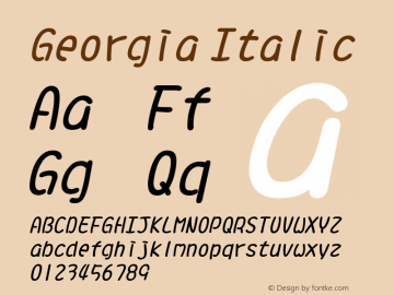 Georgia Italic Version 5.00x-4图片样张