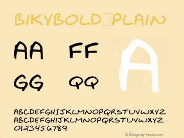 BikyBold Plain Unknown Font Sample