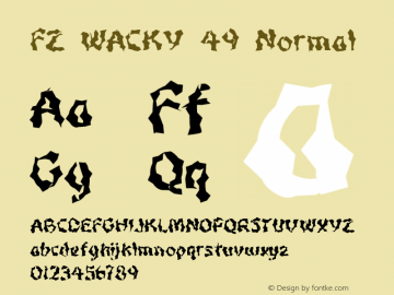 FZ WACKY 49 Normal 1.000 Font Sample