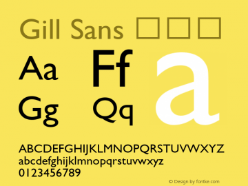 Gill Sans 细斜体 6.1d9e1 Font Sample