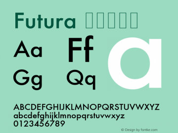 Futura 紧缩中等体 6.1d5e1 Font Sample