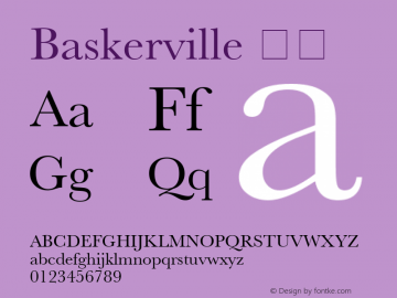 Baskerville 斜体 6.1d5e1 Font Sample