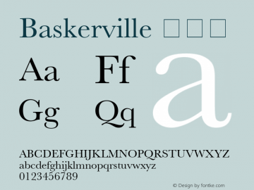 Baskerville 粗斜体 6.1d5e1 Font Sample