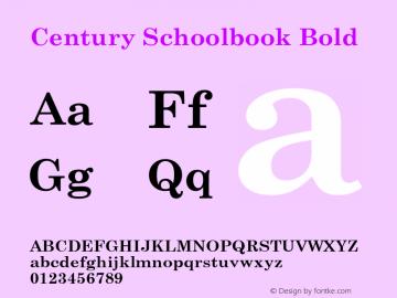 Century Schoolbook Bold Version 2.21 Font Sample