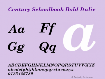 Century Schoolbook Bold Italic 001.004图片样张