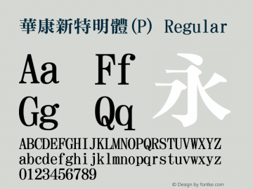 華康新特明體(P) Regular Version 3.00 Font Sample