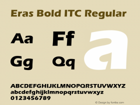 Eras Bold ITC Regular Version 1.01 Font Sample