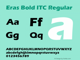 Eras Bold ITC Regular Version 1.00 Font Sample