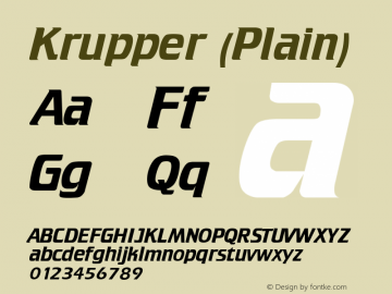 Krupper (Plain) 001.001 Font Sample