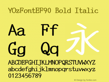 YOzFontEF90 Bold Italic Version 13.00图片样张