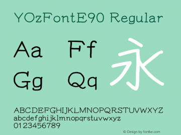 YOzFontE90 Regular Version 13.00 Font Sample