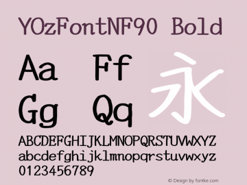 YOzFontNF90 Bold Version 13.00 Font Sample