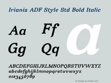 Irianis ADF Style Std Bold Italic 1.006;FFEdit图片样张