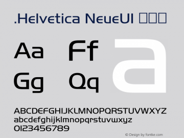 .Helvetica NeueUI 粗斜体 7.0d6e1 Font Sample