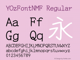 YOzFontNMF Regular Version 13.03 Font Sample