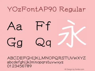 YOzFontAP90 Regular Version 13.03 Font Sample