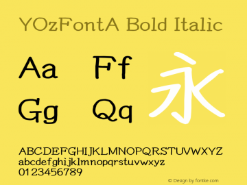 YOzFontA Bold Italic Version 13.03图片样张