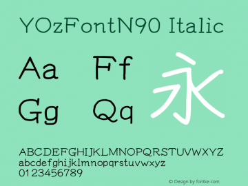 YOzFontN90 Italic Version 13.03图片样张