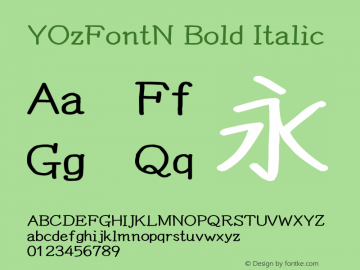 YOzFontN Bold Italic Version 13.03图片样张