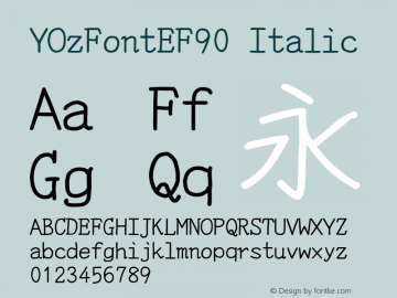 YOzFontEF90 Italic Version 13.03图片样张