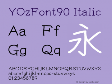 YOzFont90 Italic Version 13.04图片样张