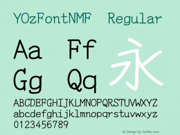 YOzFontNMF Regular Version 13.04 Font Sample