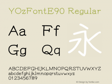 YOzFontE90 Regular Version 13.04 Font Sample
